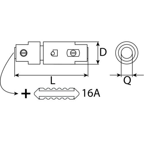 10 Stück Sicherungshalter für Schmelzsicherungen mit Sicherung 2,5-4 Qmm 16 AMP