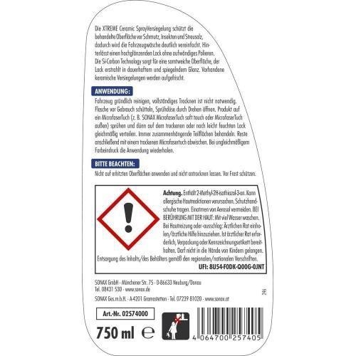 2x Sonax XTREME Ceramic Spray Versiegelung 750ml für dauerhaft spiegelnden Glanz