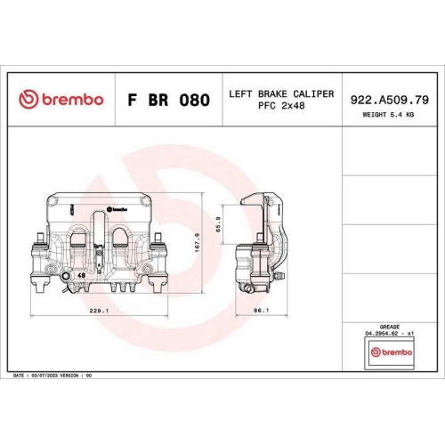 BREMBO Bremssattel PRIME LINE F BR 080