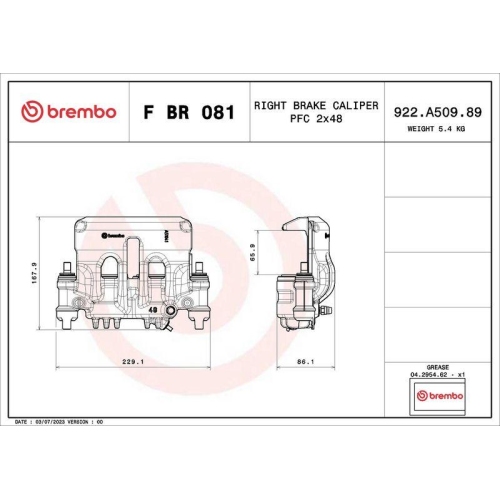 BREMBO Bremssattel PRIME LINE F BR 081