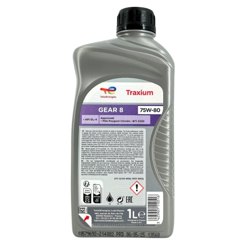 Getriebe&ouml;l Total Traxium Gear 8 75W-80 1 Liter Flasche 214082