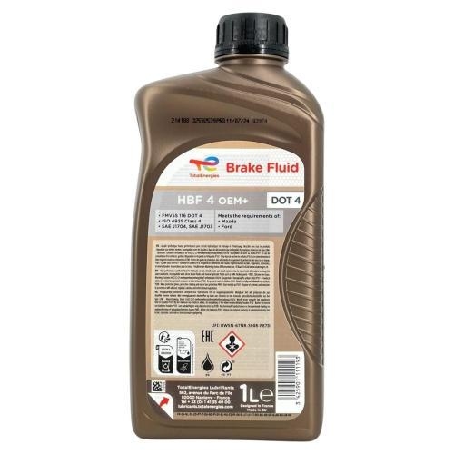 Bremsfl&uuml;ssigkeit Total Brake Fluid HBF 4 OEM+ DOT 4 1 Liter Flasche 214188