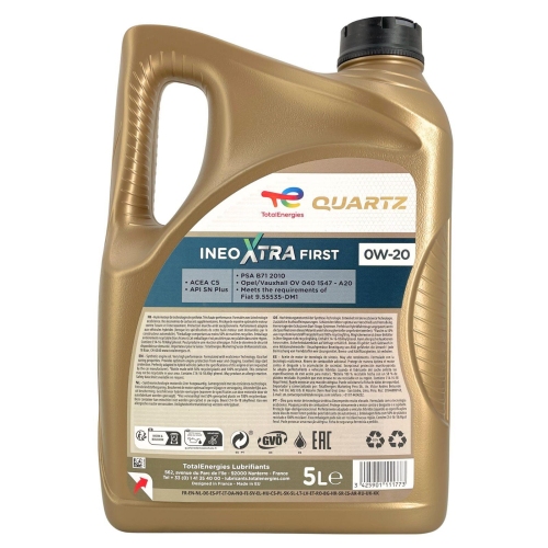 Motor&ouml;l Motoren&ouml;l Total Quartz Ineo Xtra First 0W-20 5 Liter Kanister 225987