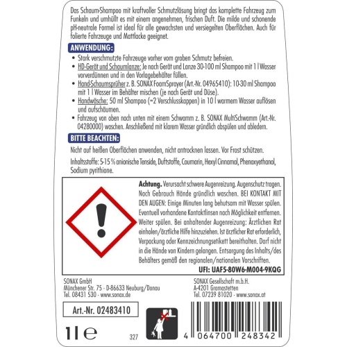 SONAX XTREME FoamInvasion Shampoo Sonderedition 1 Liter Auto Schaum Reiniger