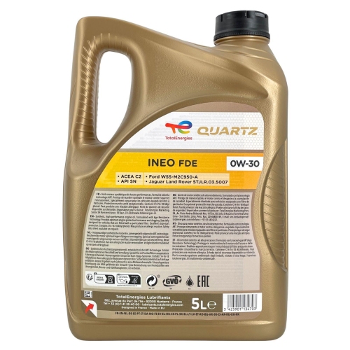 Motor&ouml;l Motoren&ouml;l Total Quartz Ineo FDE 0W-30 5 Liter Kanister 216187