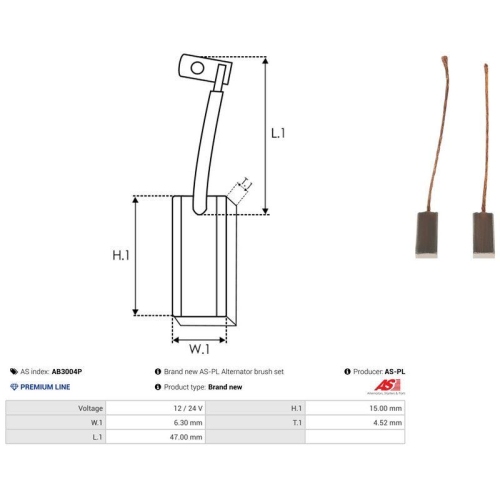 AS-PL Kohleb&uuml;rste, Generator AS AB3004P