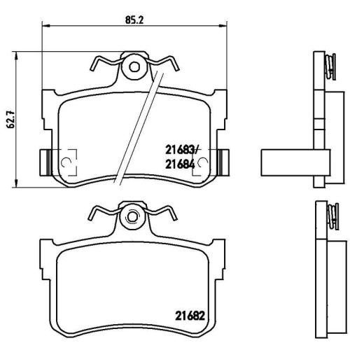 BREMBO Bremsbelagsatz, Scheibenbremse PRIME LINE P 28 027
