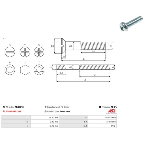 AS-PL Reparatursatz, Generator AS ARS5018