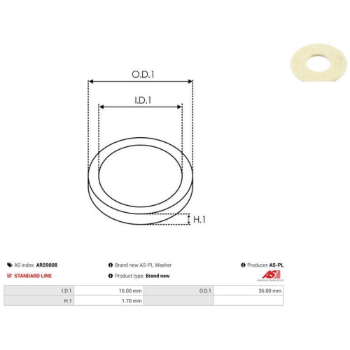 AS-PL Reparatursatz, Generator AS ARS9008