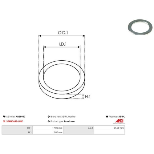 AS-PL Reparatursatz, Generator AS ARS9052