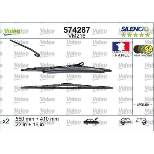 VALEO Wischblatt SILENCIO CONVENTIONAL SET 574287