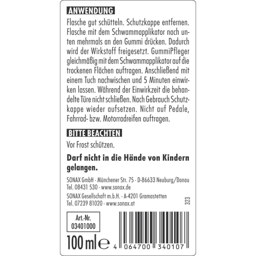 SONAX Gummipflegemittel 100 ml 03400000