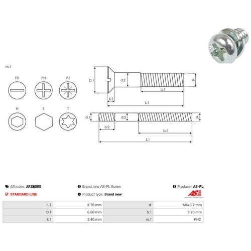 AS-PL Reparatursatz, Generator AS ARS6008