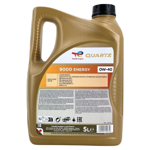 Motor&ouml;l Motoren&ouml;l Total Quartz 9000 Energy 0W-40 5 Liter Kanister 213989