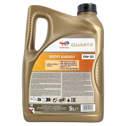 Motor&ouml;l Motoren&ouml;l Total Quartz 9000 Energy 0W-30 5 Liter Kanister 213686