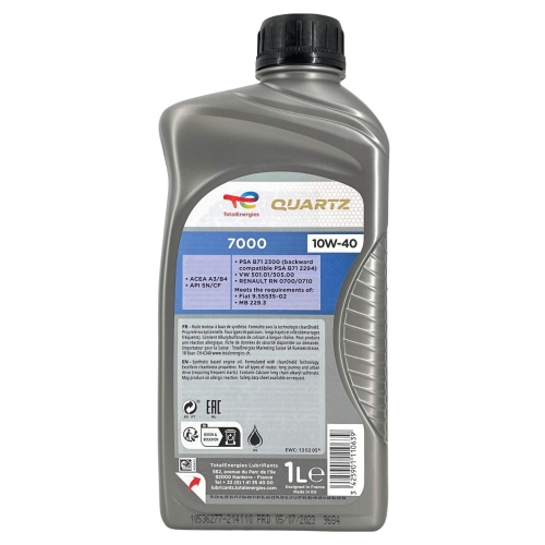 Motor&ouml;l Motoren&ouml;l Total Quartz 7000 10W-40 1 Liter Flasche 214110