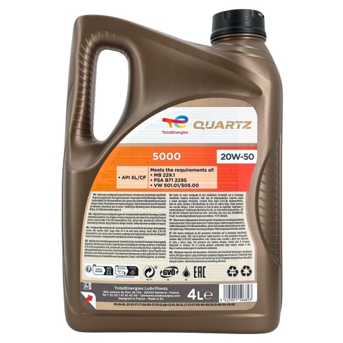 Motor&ouml;l Motoren&ouml;l Total Quartz 5000 20W-50 4 Liter Kanister 213672