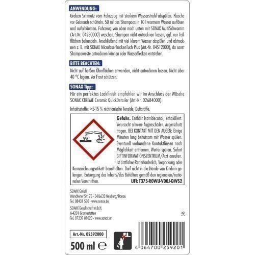 4x SONAX XTREME Ceramic Active Auto-Shampoo 500 ml 02592000