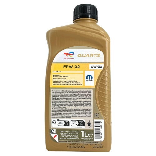 Motor&ouml;l Motoren&ouml;l Total Quartz Mopar FPW02 0W-30 1 Liter Flasche 235888