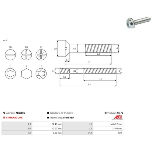 AS-PL Reparatursatz, Generator AS ARS0006