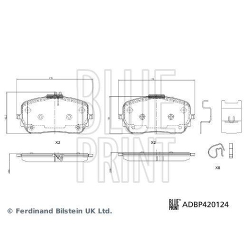 BLUE PRINT Bremsbelagsatz, Scheibenbremse ADBP420124