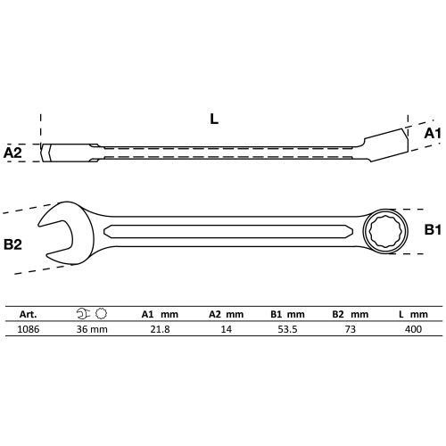 BGS 36mm Maulringschl&uuml;ssel Ringmaulschl&uuml;ssel SW36 Ringgabelschl&uuml;ssel 1086
