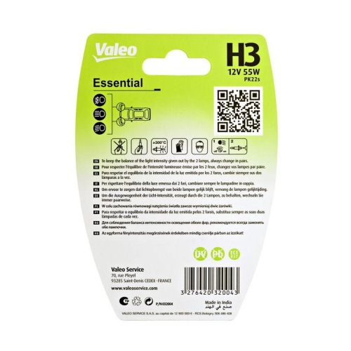 VALEO Gl&uuml;hlampe, Abbiegescheinwerfer ESSENTIAL 032004