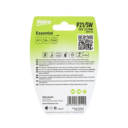VALEO Gl&uuml;hlampe, Blinkleuchte ESSENTIAL 032112