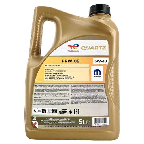 Motor&ouml;l Motoren&ouml;l Total Quartz Mopar FPW09 5W-40 5 Liter Kanister 235955