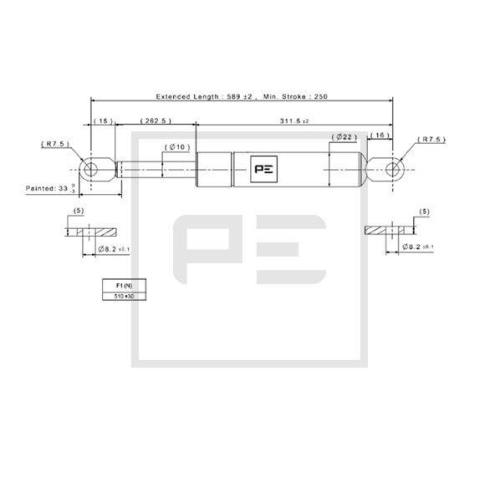 PE Automotive Gasfeder 080.084-00A