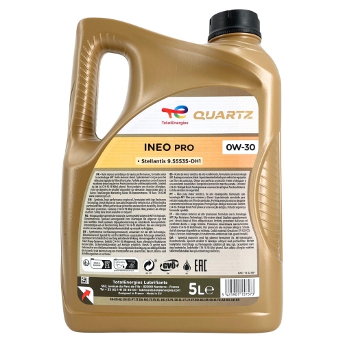 Motor&ouml;l Motoren&ouml;l Total Quartz Ineo Pro 0W-30 5 Liter Kanister 232822