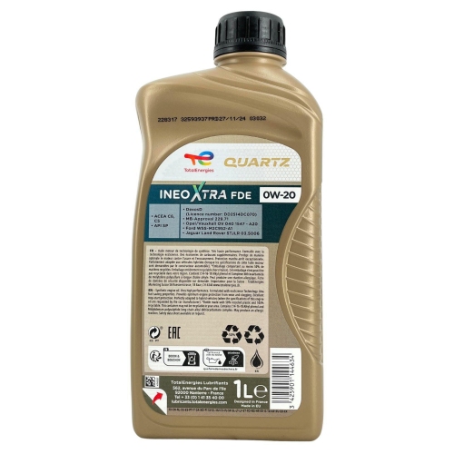 Motor&ouml;l Motoren&ouml;l Total Quartz Ineo Xtra FDE 0W-20 1 Liter Flasche 228317