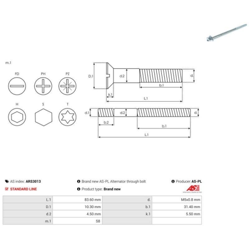 AS-PL Reparatursatz, Generator AS ARS3013