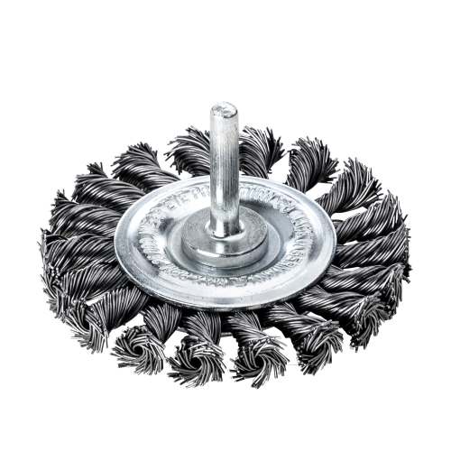 Zopf-Rundb&uuml;rste mit 18 Z&ouml;pfen, 75 mm Durchmesser, Schaft mit 6 mm Durchmesser
