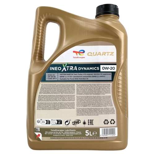 Motor&ouml;l Motoren&ouml;l Total Quartz Ineo Xtra Dynamics 0W-20 5 Liter Kanister 226004