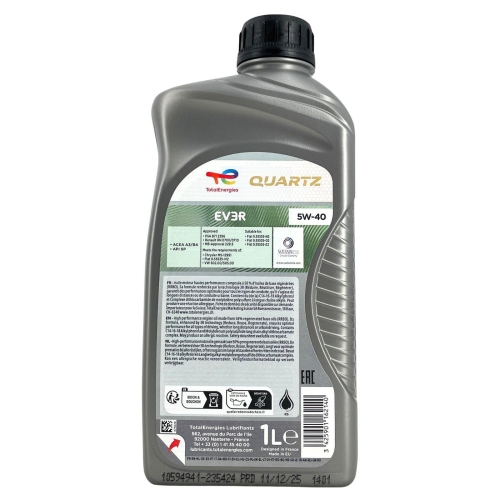 Motor&ouml;l Motoren&ouml;l Total Quartz EV3R 5W-40 1 Liter Flasche 235424