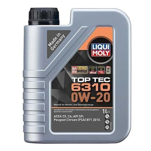 Motor&ouml;l Motoren&ouml;l Top Tec 6310 0W-20 Liqui Moly 2 Liter Kanister PSA B71 2010