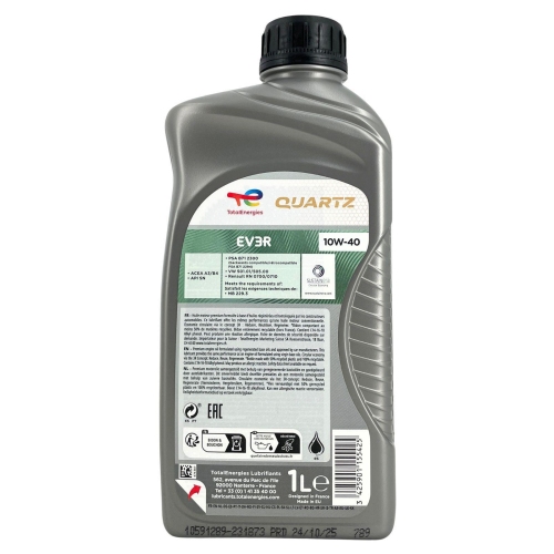 Motor&ouml;l Motoren&ouml;l Total Quartz EV3R 10W-40 1 Liter Flasche 231873