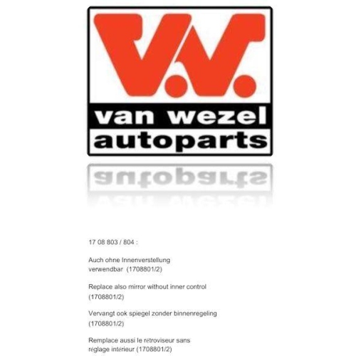 VAN WEZEL Au&szlig;enspiegel * HAGUS * 1708803