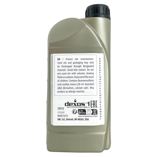 Original Opel GM Motor&ouml;l Motoren&ouml;l Dexos 1 GEN 3 5W-30 1 Liter 95599919