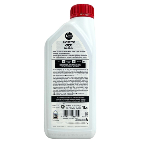Motor&ouml;l Castrol GTX 5W-30 C4 MB 226.51 RN0720 ACEA C4 1 Liter 15F64C Motoren&ouml;l