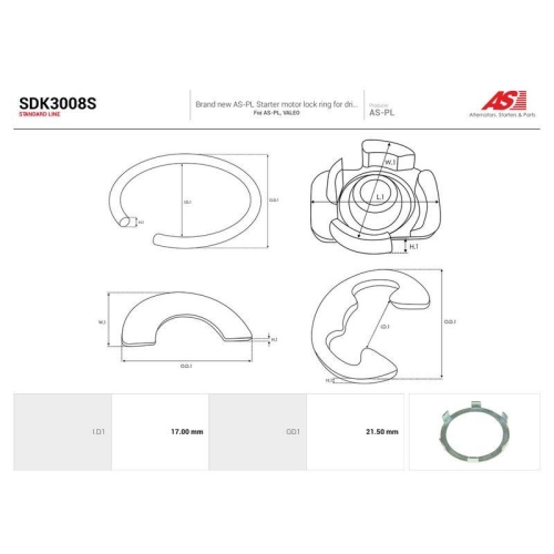 AS-PL Reparatursatz, Starter AS SDK3008S