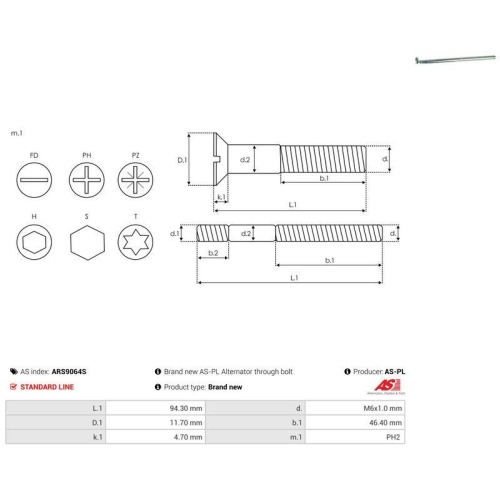 AS-PL Reparatursatz, Generator AS ARS9064S