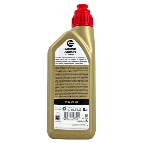 CASTROL Power 1 4T 20W-50 1 Liter Motor&ouml;l &Ouml;l Motorrad&ouml;l Motorbike Motoren&ouml;l
