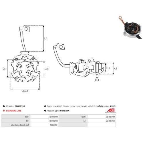 AS-PL Halter, Kohleb&uuml;rsten AS SBH6019S