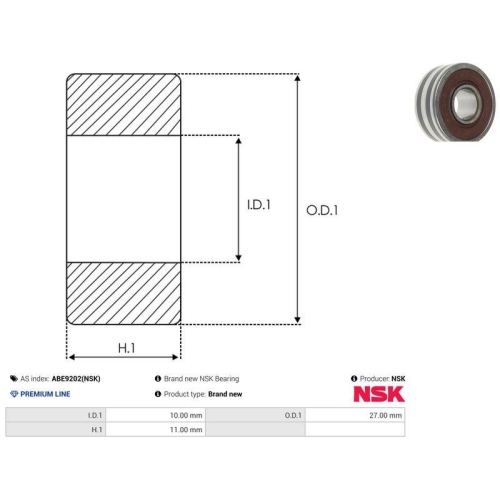 AS-PL Lager NSK ABE9202(NSK)