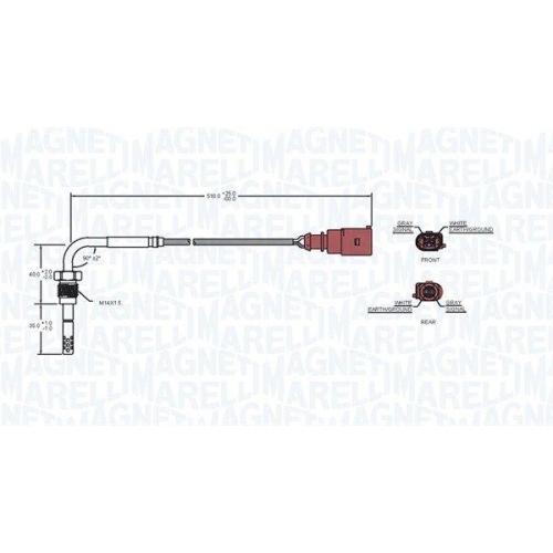 MAGNETI MARELLI Sensor, Abgastemperatur 172000019010