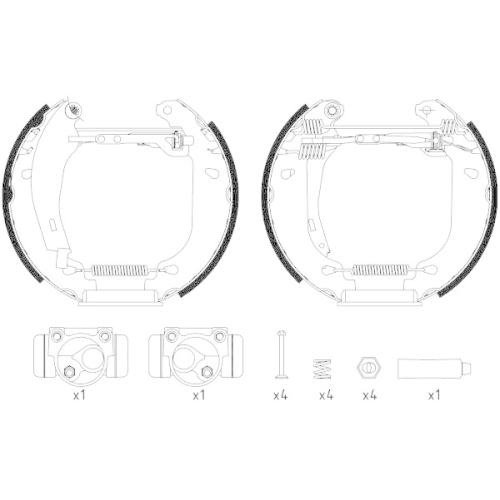 HELLA Bremsbackensatz Shoe Kit Pro 8DB 355 003-971