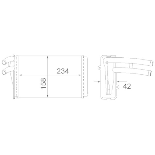 MAHLE Wärmetauscher, Innenraumheizung BEHR AH 54 000S