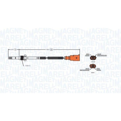 MAGNETI MARELLI Sensor, Abgastemperatur 172000097010